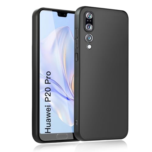 wsiiroon Handyhülle für Huawei p20 pro Hülle Stoßfest Kratzfest Anti-Fingerabdruck Anti-Rutsch Fallschutz Schutzhülle Anti-Öl Unterstützt kabelloses Laden für Huawei p20 pro Case (Schwarz)