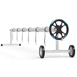 Heavy-Duty Aluminum Solar Cover Reel for Inground Pools - Upgraded Bearings for Smooth Operation, Rust-Resistant（21FT)