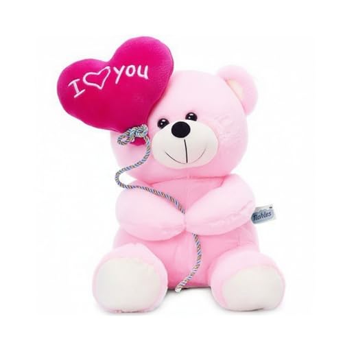 Image of Tickles I Love You Balloon Heart Soft Stuffed Plush Teddy Toy for Kids Girlfriend Boyfriend Valentines Day Birthday Gift (Size:18 cm; Color: Pink)