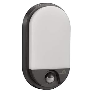 Maclean MCE340 LED-lamp met infrarood bewegingssensor wandlamp binnen-/buitenverlichting 1100lm 15W IP54 (grijs)