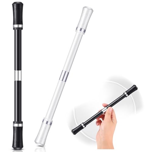 Outus 2 Pieces Spinning Pen Rolling Finger Rotating Gaming Trick Pen Mod with Tutorial No Refill Stress Releasing Brain Training Toys for Adults Office Supplies(Mixed Color)