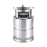 Campingkocher Rucksackreisen - Tragbares Holzfeuer, aus Edelstahl | Leichtes Outdoor-Kochwerkzeug, Faltbare Überlebenswärmequelle, effizienter Flammengenerator, kompakter Grill für Wandern