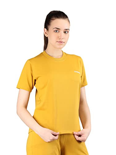 Image of CHKOKKO Women's Terry Cotton Loose Fit Half Sleeve Casual Style T-Shirt