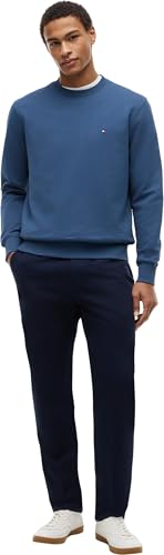 Tommy Hilfiger Herren Sweatshirt Essential Terry Crewneck mit Rundhalsausschnitt, Blau (Aegean Sea), XL – Ansicht 4