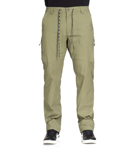 Sullen Men's Expedition Stretch Tattoo Lifestyle 6 Pocket Storage Zipper Cargo Pants (US, Numeric, 40, Regular, Regular, Olive)