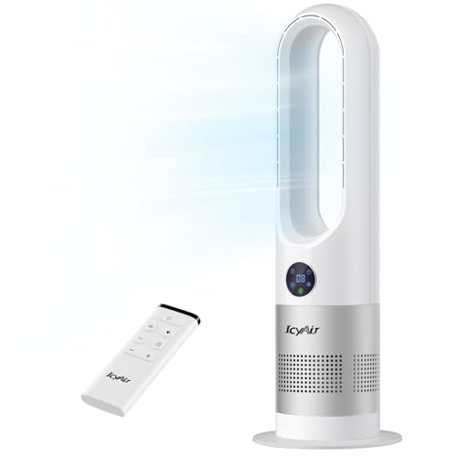 IcyAir Ventilatore a Torre Senza Pale, Ventilatore Senza Pale Silenzioso Con Telecomando, 35 dB, 8...