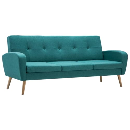 vidaXL Sofa 3-Sitzer Stoff Grün Polstersofa Couch Stoffsofa Designersofa
