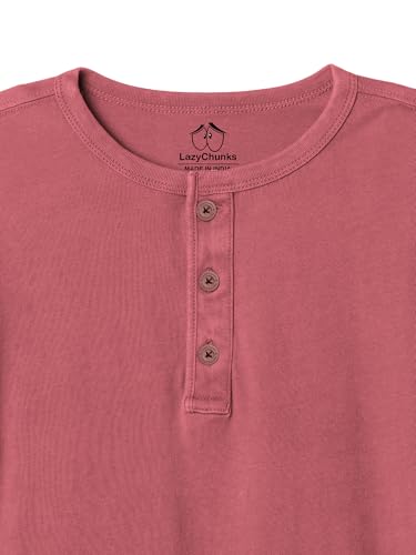 Image of LAZYCHUNKS T-Shirt for Men|Plain Henley Full Sleeve T Shirt|Cotton Blend T Shirt for Men|Men's T-Shirt|Tshirt for Men Stylish|T-Shirts for Men Regular Fit.