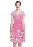 Womens Summer Dress Japanese Style Cherry Blossom Front Wrap Dress, Medium