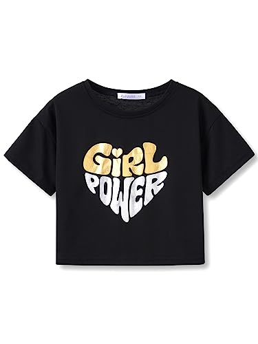 Image of Stylish Graffiti /Butterfly /Tropical Crop Top for Little & Big Girls - Cool Summer T-Shirt Clothes Size 6-18
