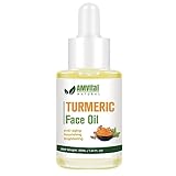 AMVital Turmeric Face Oil for Daily Use - Lightweight Facial Oil with Plant-Based Ingredients - Fast-Absorbing Formula for Smooth Looking Skin - 30ml Bottle