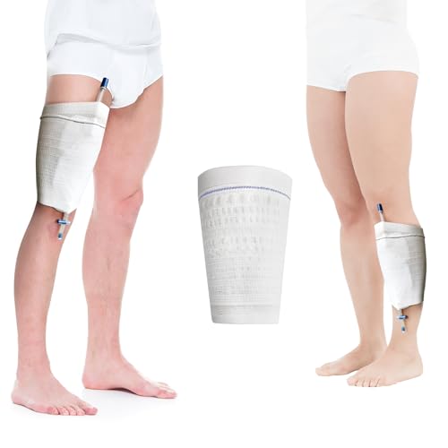 Catheter Leg Bag Holder 2 Count- Fabric Urine Bag Sleeves, Secure Drainage, Adjustable Straps for Men, Women, and Wheelchair Users (L)