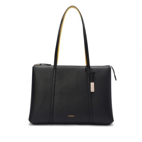 Image of MOKOBARA The Easy Going Tote Bag for Women | Premium Vegan Leather Office Handbag & Laptop Tote | Fits 14 Inch Laptop | Water Resistant Shoulder Bag with Zip Closure