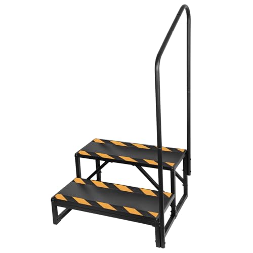 Image of RV Step with Handrail, 2-Step Stable Heavy Duty Universal Stair
