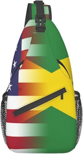 Mochila Cruzada Unisex Bandera Americana y Jamaica miniatura 1