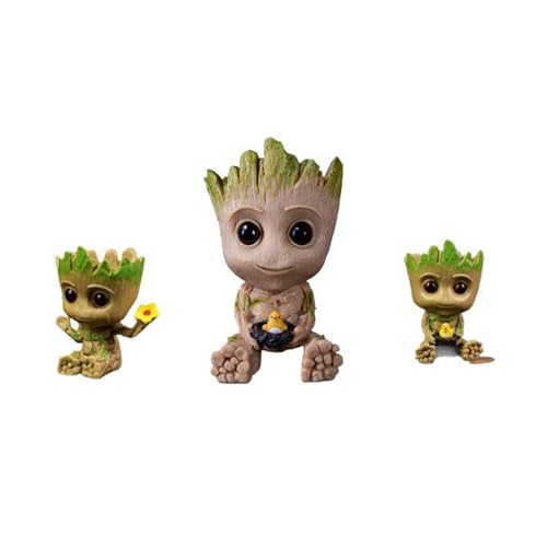 PjuQow Groot Blumentopf, 3-teiliges Set mit Baby Groot Figuren,...