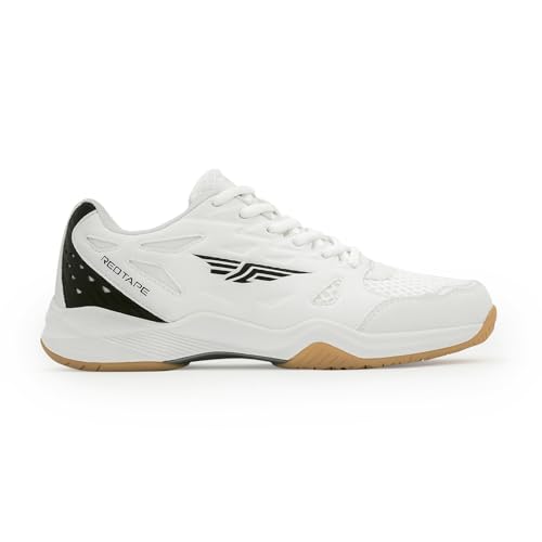 Image of Red Tape Women's Sneakers White Black Pu Mesh Round Toe Lace-Up