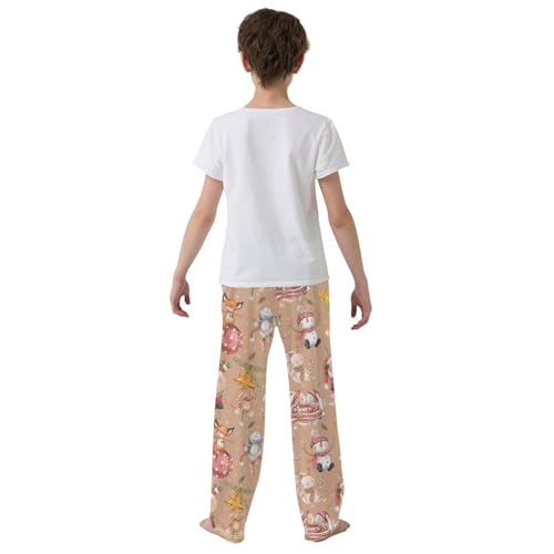 Boys' Pants Christmas Animal Santa Claus Bunny Fox Long Bottoms Jogger Pants Elastic Waist Trousers with Pockets S-XL3