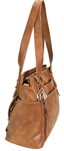 Multi Pockets Double Handles Faux Leather Concealed Carry Purse with Hidden Locking Zipper4
