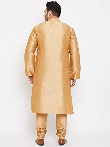Image of VASTRAMAY Plus Size Men's Silk Blend Kurta Set-New Rose Gold