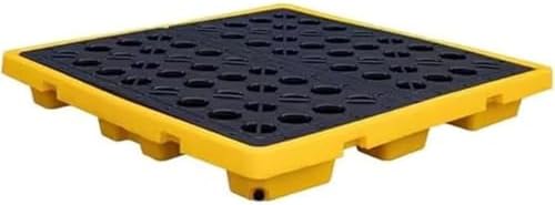 Heavy-Duty Modular Spill Containment Pallets - Easy Assembly, Large Sump Capacity, Prevents Chemical Spills, Ideal for Industrial & Warehouse Use, 127x67x17cm