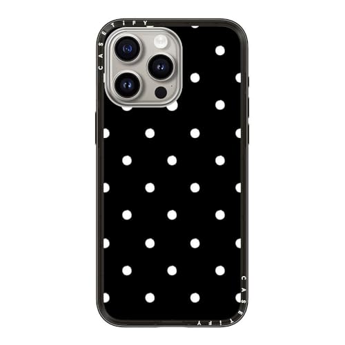 CASETiFY �R���p�N�g iPhone 15 Pro Max �P�[�X [���^�y��/�ϏՌ�/�ČRMIL�K�i] - Classic Dottie - �N���A �u���b�N