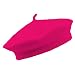 11" HOT PINK Wool Blend French Artist Beret Cap