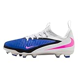 Nike Jr. Phantom 6 Low Academy Big Kids' Multi-Ground Soccer Cleats (Racer Blue/White/Pink Blast) Size 5.5