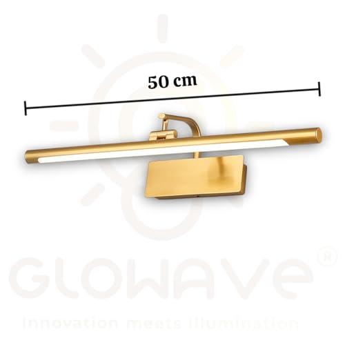 Image of Glowave Classic Metal Rose Golden Light with Adjustabe Head Mirror Vanity Bathroom Picture Light - Warm White (375 /RGD)