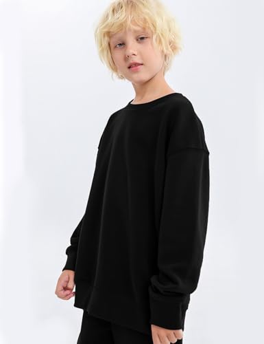 Flygo Boys Girls 2 Piece Tracksuit Athletic Sweatsuits Set Unisex Kids Crewneck Sweatshirt and Jogger Sweatpants with Pockets3