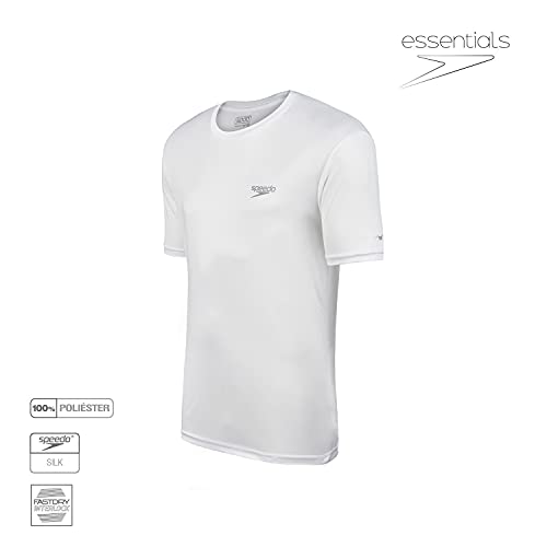 Speedo T-shirt Basic Interlock Uv50, Camiseta Manga Curta Feminino, Branco (White), GG