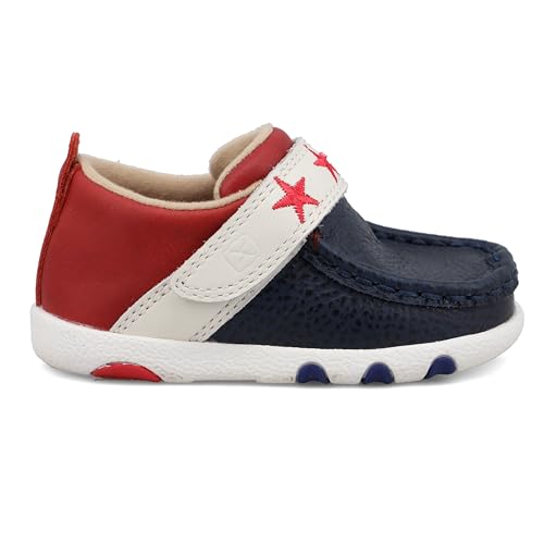 Twisted X Infant's Driving Moc, Moc Toe, Red, White, & Blue, 2 M4