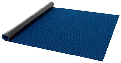 Displays2go Rolled Event Carpet, 4' x 20', Lightweight Polyester w/Non-Slip Backing, Blue (CAR20RB)