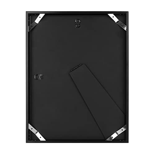 Golden State Art, 9X12 Metal Wall/Tabletop Photo Frame Collection, Black Picture Frame With Ivory Color Mat For 6X8 Picture, Aluminum Frame With Real Glass #TOP4