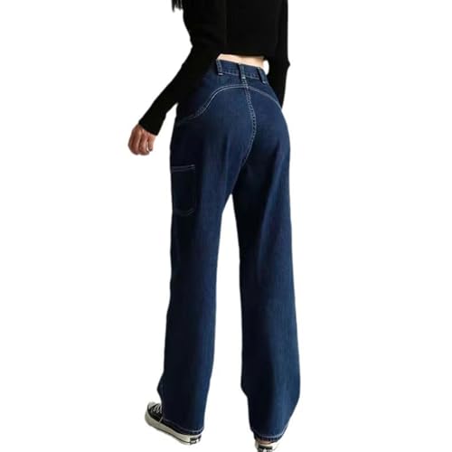 Jean foncé taille haute : effacez les rondeurs avec ce pantalon ample droit