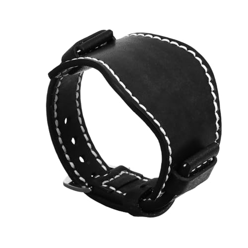 Bracelet de montre 20 mm cuir noir anti-allergie pour éviter le contact du métal