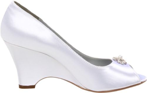 Dyeables Women's Minka Wedge Pump,White Satin,6.5 B US | Image 5