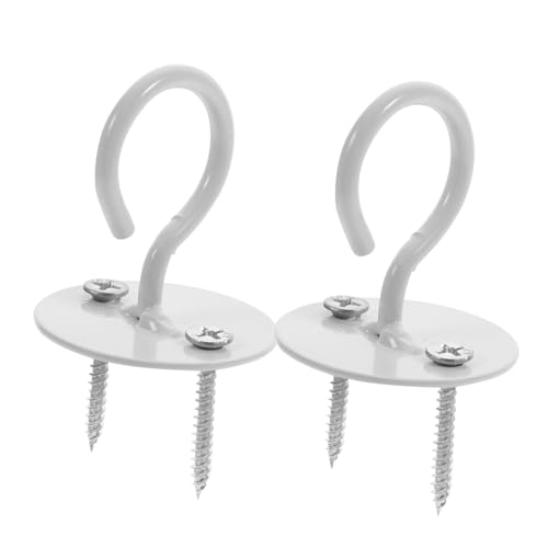 SOLUSTRE 2Pcs Ceiling Swag Hook Heavy Duty Wall Mount Lantern Hook with Two Symmetrical Screw Holes for Stability for Indoor Outdoor Use for Hanging Swings Baskets and More