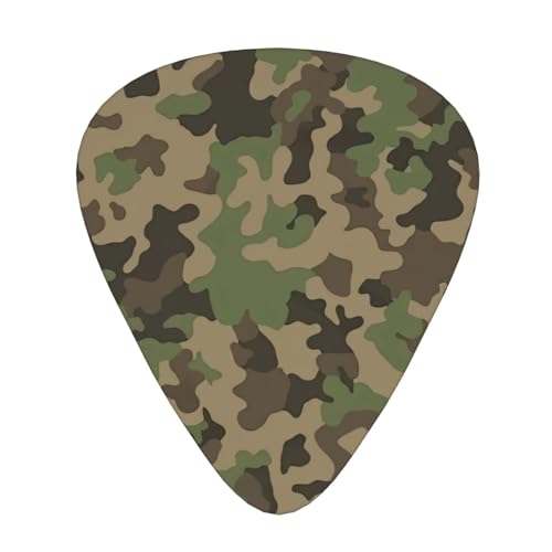 Green Camo 12 Stück Gitarrenplektron, 3 Dicken enthalten 0,46 mm, 0,71 mm, 0,96 mm, mit Aufbewahrungsbox
