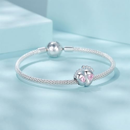 Dijes colgantes corazón rosa para lucir en pulseras cotidianas 5