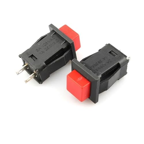 UYCUODLUY 5pcsDS-429A DS-429BButton Switch Square Key Switch with Lock Switch Self Reset Switch(Red Reset)