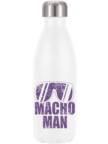 Macho Violet Glasses Logo vakuumisolierte Thermo-Trinkflasche, Weiß