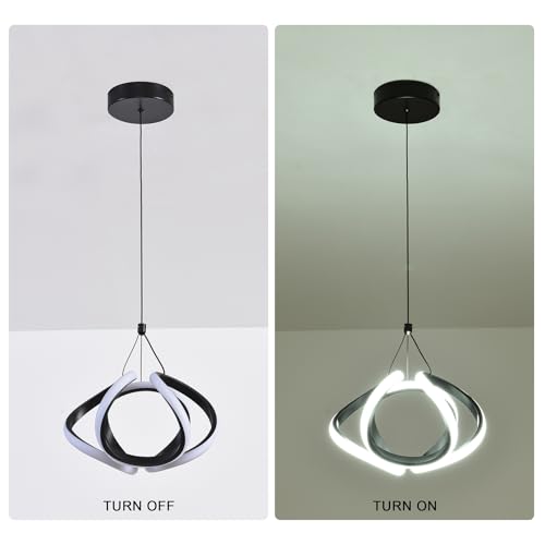 Qcyuui 35W LED Chandelier Ceiling Light, Adjustable Hanging Cord, 6000K Cool White, Black Modern Pendant Lighting for Kitchen, Living Room, Bedroom, Dining Hall - Cosy Home Interiors Qcyuui 35W LED Chandelier Ceiling Light, Adjustable Hanging Cord, 6000K Cool White, Black Modern Pendant Lighting for Kitchen, Living Room, Bedroom, Dining Hall - Image 6