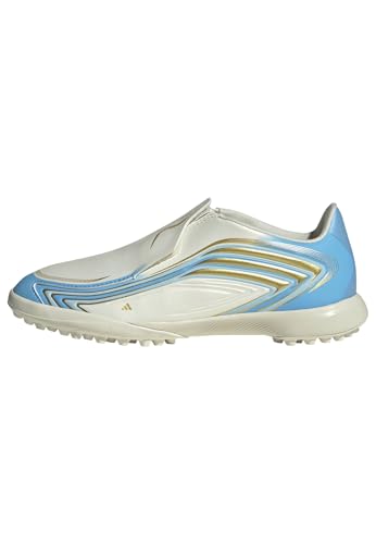 adidas Unisex-Kids F50 Messi League Laceless Turf, IvorySemiBlueBurstIceyBlue, 3 - image 1