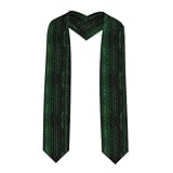 Accesorios de tamaño: nuestro chal de graduación impreso Hacker Era mide 13 cm de ancho y 183 cm de largo con extremos puntiagudos. También tiene un descanso en el medio, con opciones cuadradas y puntiagudas disponibles para su conveniencia.