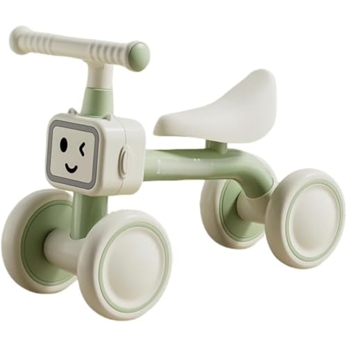1〜3 歳向け四輪ビーバランスバイク 超軽量 ベビーウォーカー 耐荷重 50kg バランストレーニング 子供用乗用玩具 誕生日プレゼント向き (照明ありの音楽,グリーン)