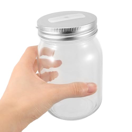 Boîte d'épargne en verre HEMOTON avec couvercle à fentes pour garçons et filles - 4