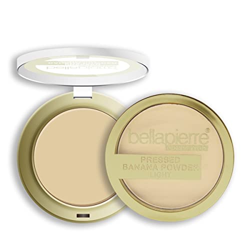 Bellapierre Pressed Banana Setting Powder | Lightweight Color-Correcting Powder With All Day Makeup Protection | Eliminates Blotchiness And Dark Spots | Talc-Free | Matte Tint - Light - 0.28 Oz #TOP1