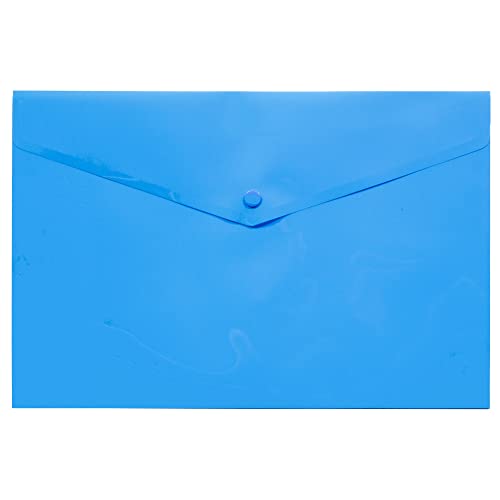 eco-eco A3 50% Recycled Blue Press Stud Popper Wallet, Plastic Folders (Pack of 5) eco080_Blue - Image 3