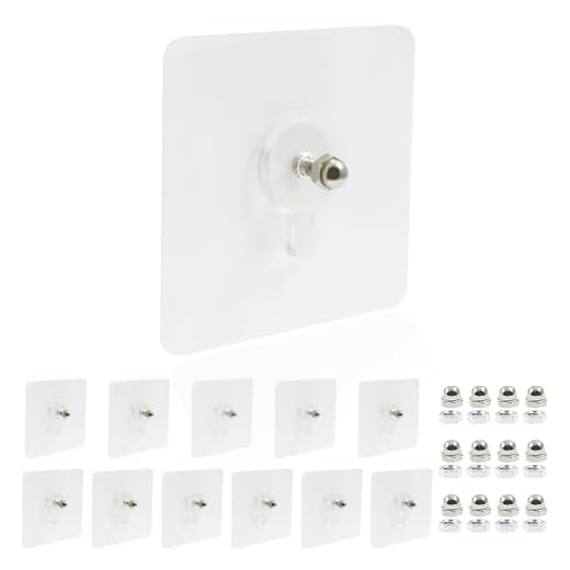 Moicstiy 12 Pcs Shower Caddy Adhesive Hooks, Strong Adhesive Hooks with Screws for Bathroom Shelves, Kitchen Racks, Ceiling Plants, Office Organizers, Wall Decor & Key Holders